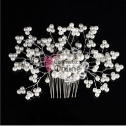 Accesoriu elegant pentru decor par AP015AA Argintiu cu cristale si perle - HandMade